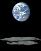 Японский аппарат на орбите Луны заснял "восход" и "заход" Земли над своим спутником